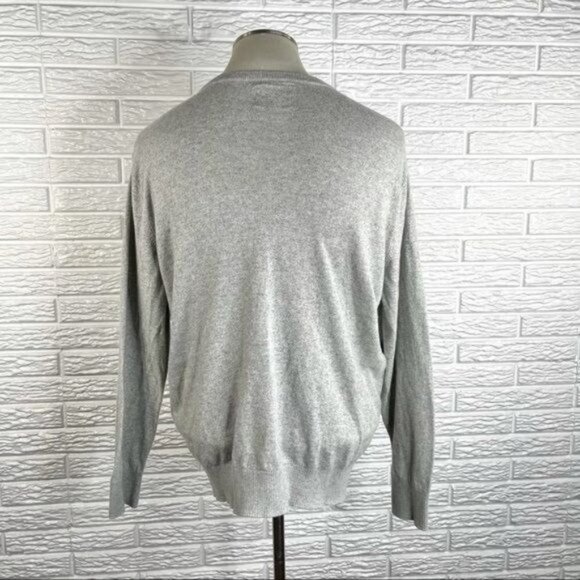 American Eagle Outfitters Classic Fit V-Neck Sweater Grey Orange Size XL - Picture 6 of 6
